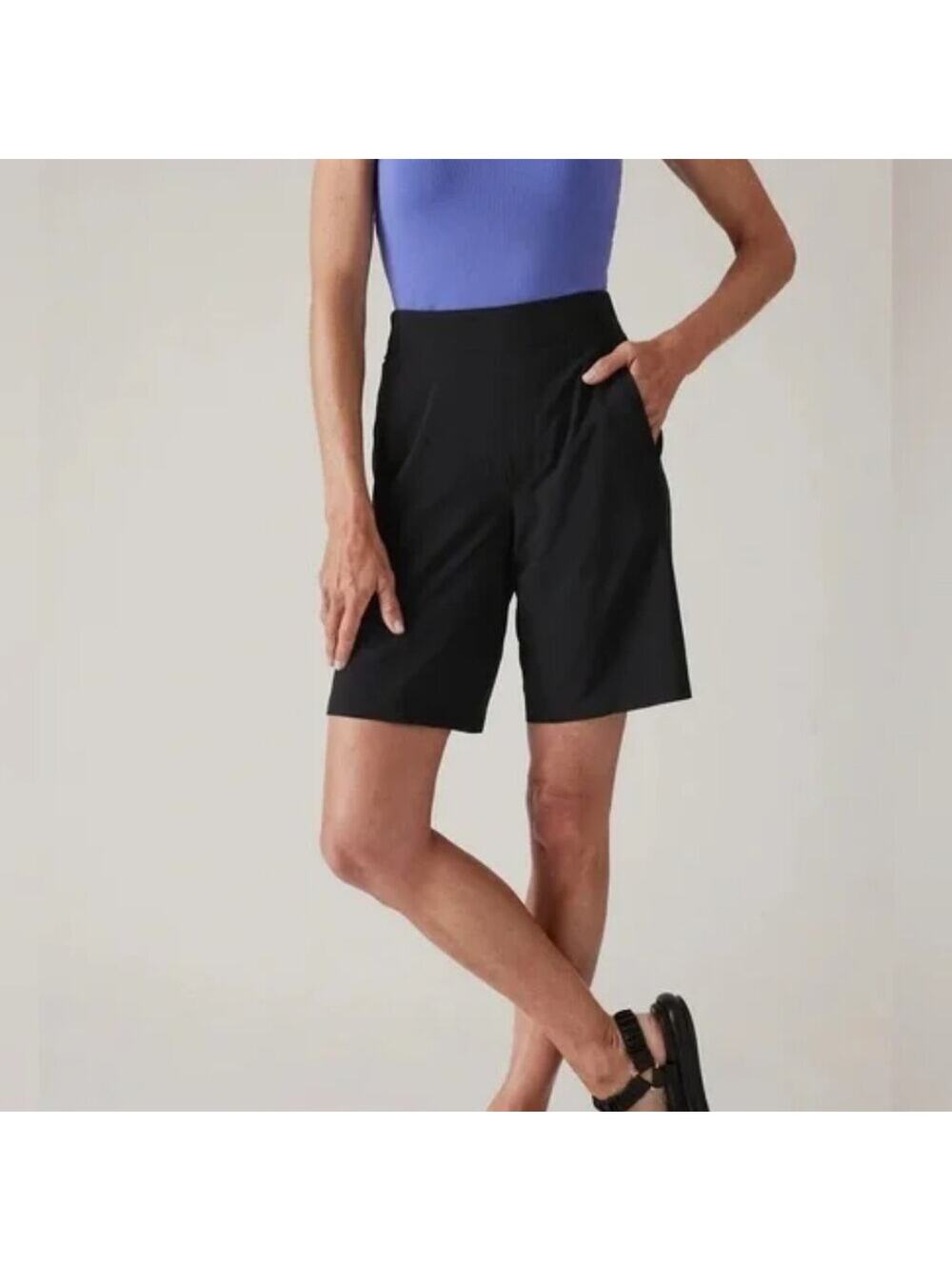 Athleta Brooklyn Bermuda Shorts SIZE 0 Black Pull-On Athleisure